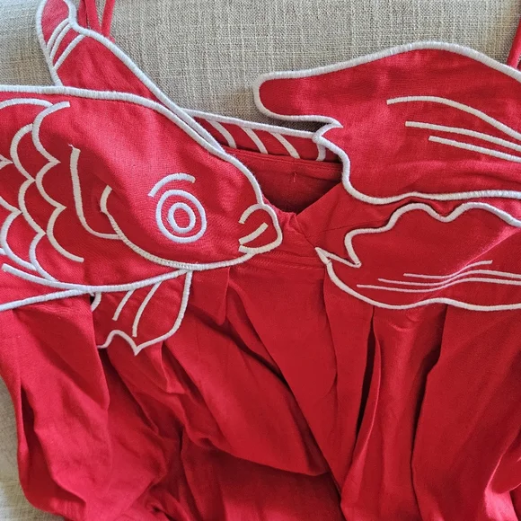 Farm Rio Red Fish Top Maxi Dress - Picture 4 of 9